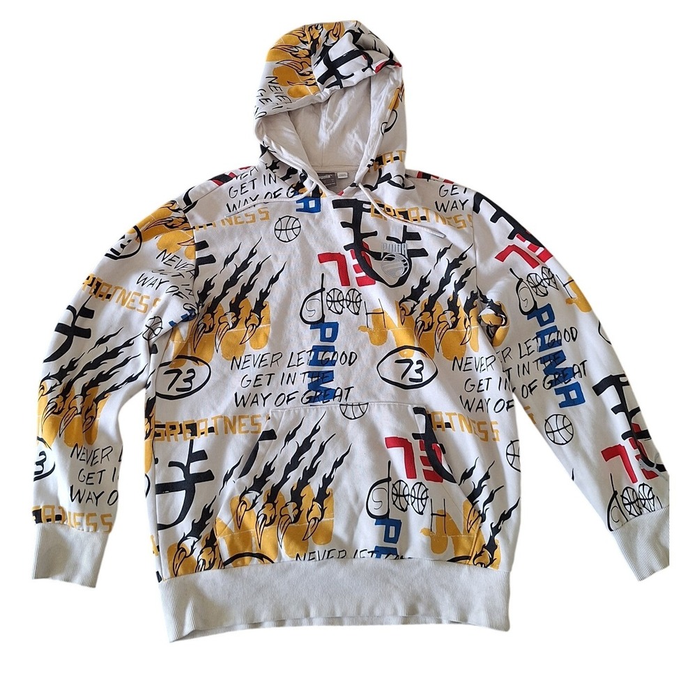 Puma Men's Booster Hoodie All Over Print Cloud size M